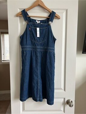 Levi’s Medium New Dark Blue Denim Pinafore Dress